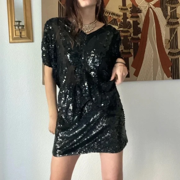 Vintage Sequins Butterly Silk Blouse Size M - Picture 3 of 11